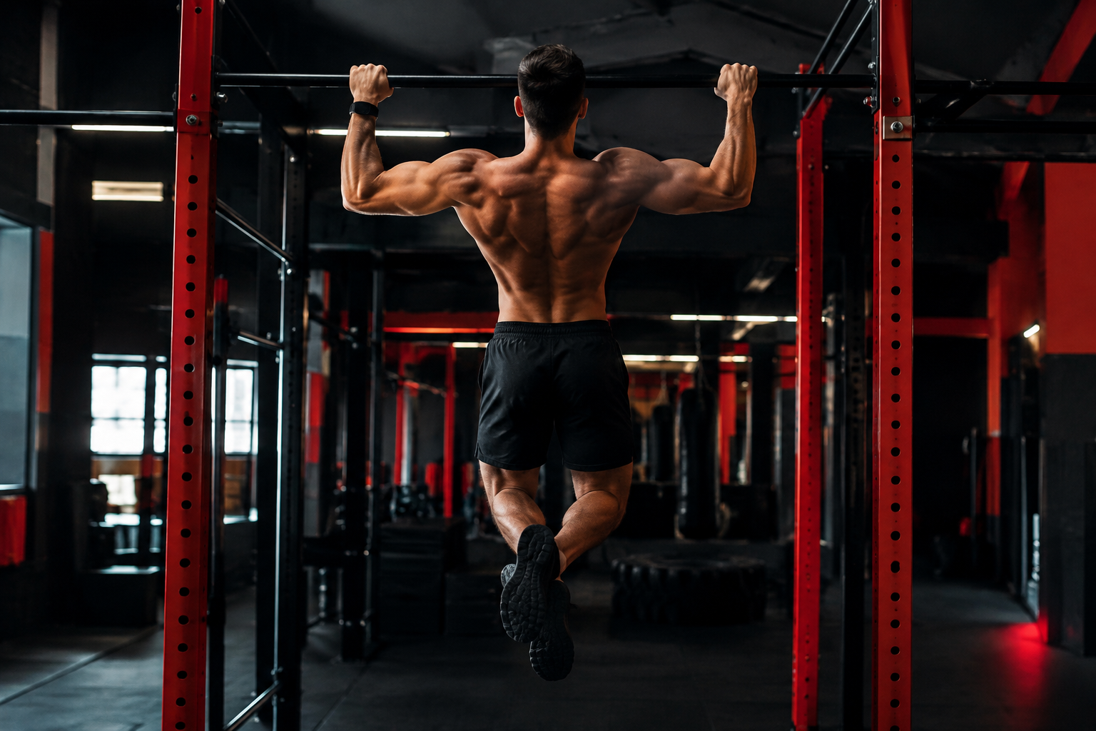 Allenamento di calisthenics alla sbarra